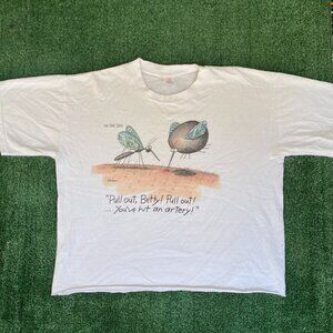 Vintage 90s Far Side Mosquito T-Shirt Funny Comic Cartoon Humor